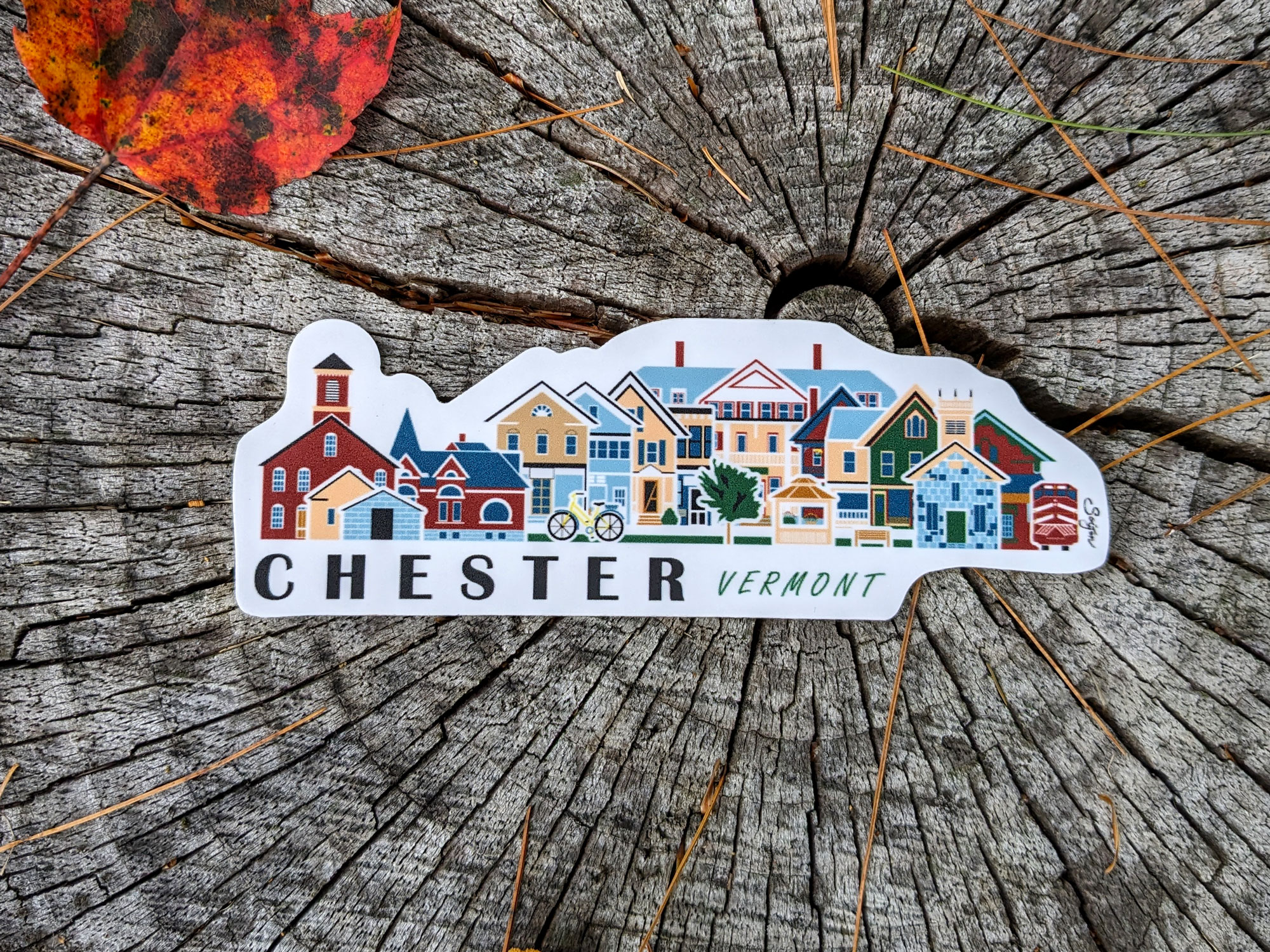 Chester Vermont Cityscape | Sticker